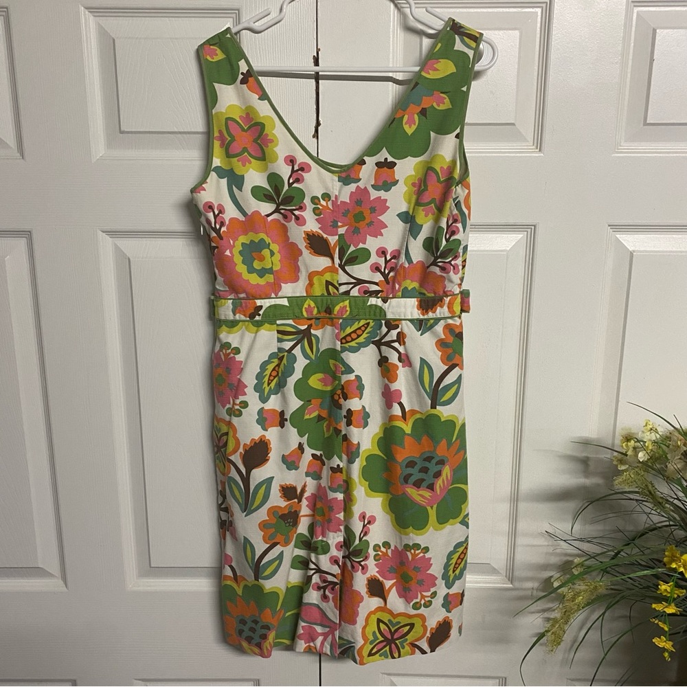 Boden Floral Dress in Green and Pink - Picture 2 of 5